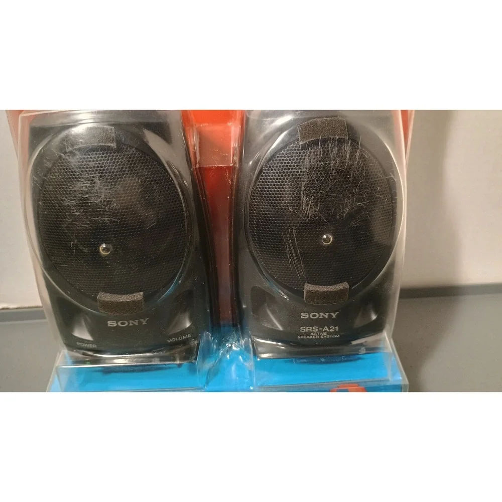 Sony SRS-A21 Active Speaker System for Walkman Black Vintage 1995 2W Portable